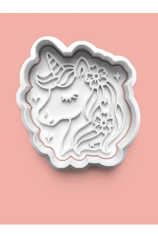 Unicorn Figürü Kurabiye Kalıbı Ve Şeker Hamuru Kalıbı 0868-1 Diğer