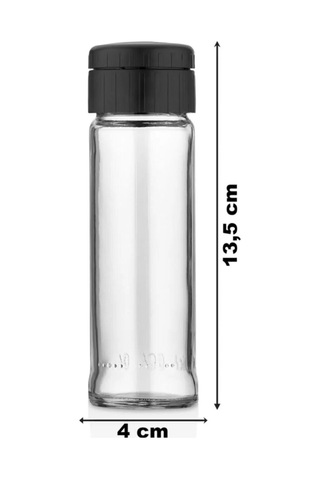 Ahşap Standlı 6'lı Cam Baharatlık Seti - Tuzluk Biberlik Baharatlık Şeffaf