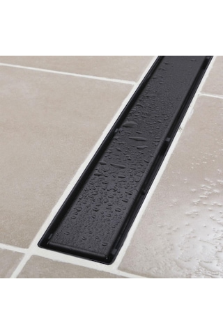 Sukar Line 6 Siyah Plain 50cm Izgaralı Duş Kanalı 1156-1035000-31