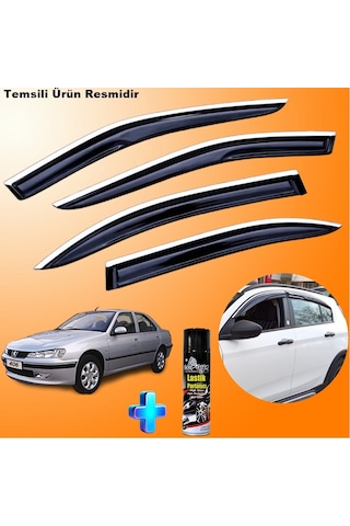 Peugeot 406 Mügen Cam Rüzgarlığı Abs Nikelaj Krom Cam Rüzgarlığı 1995-2005 + Ebrayn Lastik Parlatıcı