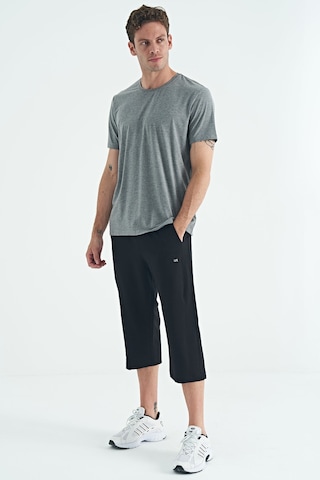 Tommy Life Gri Melanj Erkek Basic Kısa Kol Standart Kalıp O Yaka T-shirt - 87911 GRI MELANJ