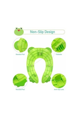 Suofeng Katlanır Bebek Tuvalet Eğitim Koltuğu - Portatif, Kaymaz Tabanlı, Taşıma Çantalı 112 Karakter