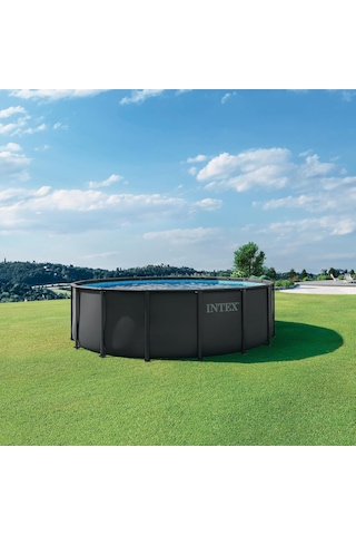 İntex 26330np Ultra Xtr Yuvarlak Prefabrik Aile Havuzu 549cmx132cm Merdiven+filtre+örtü Set