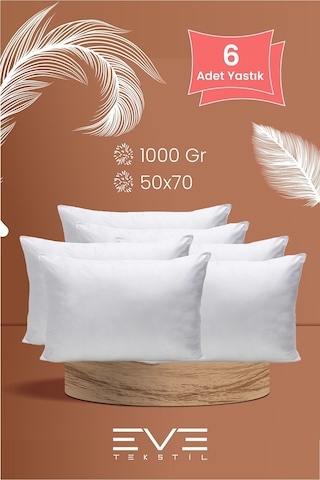 Eve Tekstil 6 adet Roll Pack Microfiber Kılıflı Silikon Yastık