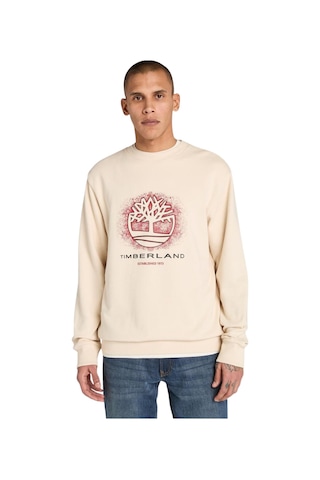 B0a5mc7efl1-r Timberland Front Seasonal Tree Logo Graphic Crewnec Erkek Sweatshirt Krem B0a5mc7efl1-r Krem