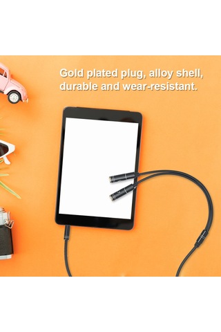 Honmex 3.5mm Tek Erkekden Çift Dişeye Ses Çevirici Kablosu, 30cm Uzunluk, Siyah, Alloy+bakır Malzeme