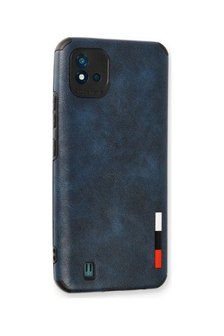 Realme C11 2021 Kılıf Loop Deri Silikon - Lacivert Siyah