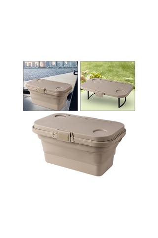 Homyl Katlanabilir Piknik Sepeti Taşınabilir Araba Yıkama Haki