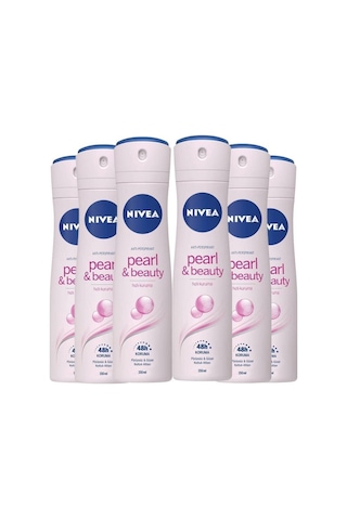 Nivea Pearl&Beauty Kadın Sprey Deodorant 150 ML x 6 Nivea Pearl&Beauty Kadın Sprey Deodorant 150 ML x 6