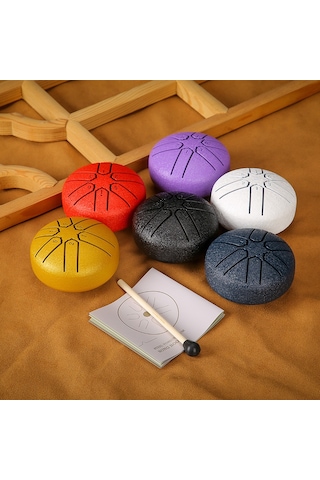 Mufunye Küçük Çocuklar İçin Taşınabilir 3 İnç 6 Sesli Çelik Dilli Vurmalı Enstrüman - Kırmızı