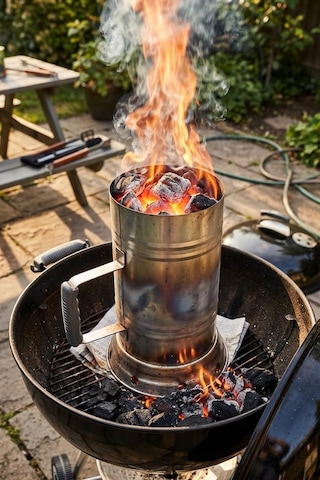Mangal Kömürü Tutuşturucu Bacası, Hızlı Ve Dumansız Kömür Yakma Haznesi, Barbekü, Mangal Ve Kamp İçin Pratik Ateş Başlatıcı