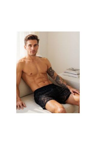 Qmen Style Erkek Dantel Boxer Siyah