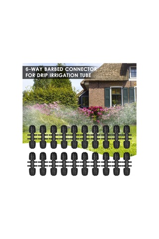 Ximistore9 Kkmoon Damlama Sulama Bağlantısı, 5/8 İnç'ten 1/4 İnç'e 6 Yollu Adaptör, 16mm'den 7mm'ye, 20 Adet