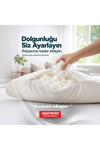 Kırpıntı Sünger Dolgu Malzemesi Beyaz Sünger Parçacıkları Elyaf Kırpık Sünger Dolgu Lateks 5 Kg