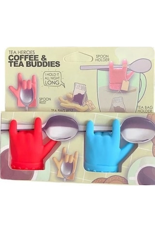 2'li Silikon Tutucu Çay Ve Kahve Aksesuar Seti Renkli