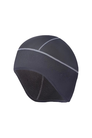 Gajeena Kış Ve Sonbahar Bisiklet/motorsiklet Kullanıma Uygun, Kulak Koruyucu Tasarım, Sıcak Tutucu Ve Rüzgar Engelleyici Siyah Bezli Kask Aksesuarı Siyah