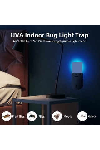 Leezsing 2 Adet Evcil Fiziksel Işık Çeken 1.8w 365-395nm Mor Işıklı Mus Derici Lambası - 220v Avrupa Standartı Siyah