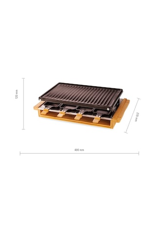 Lıttle Balance 8501 Premium Bamboo 8, Raclette Grill 8 Kişilik, Yapışmaz Kaplama, 1200 W, Gerçek Bambu Diğer