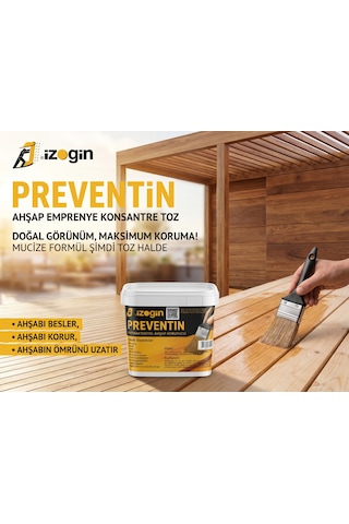 Preventin 2.5 Kg 50 Litre Suya Karıştırılacak Ahşap Emprenye Ve Besleyici Konstre Toz Şeffaf Preventin 2.5 Kg 50 Litre Suya Karıştırılacak Ahşap Emprenye Ve Besleyici Konstre Toz Şeffaf