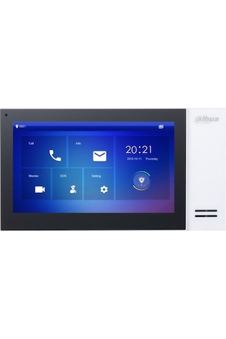 Dahua VTH2421FW-P 7" TFT LCD Dokunmatik Ekran Çok Yönlü Mikrofon Villa Tipi Intercom İç Ünite Bayaz Kasa