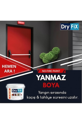Dryfix No Fire Paint Yangın Geciktirici Alev Almayan Yanmaz Boya 18 Kg Ral 7040 Koyu Gri