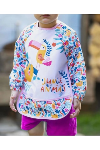 Uzun Kollu Mama ve Aktivite Önlüğü Jungle 6-24 Ay Pembe