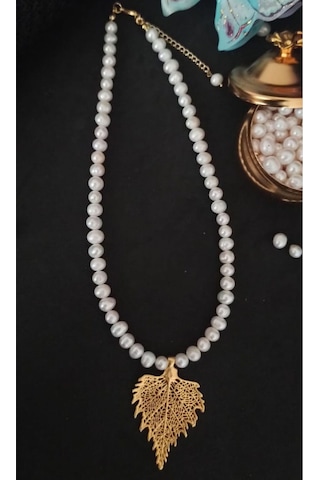 24k Altın Kaplama 1. Kalite Gerçek İnci Yaprak Detaylı Tasarım Fa Çok Renkli