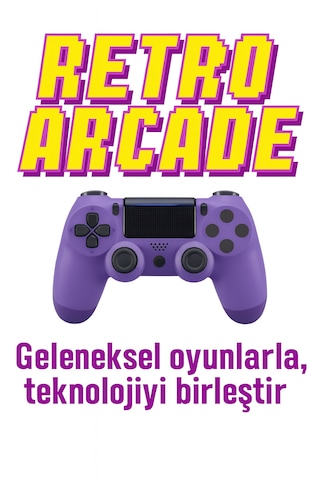 Yeni Nesil Ps4 Kolu Kablosuz Şarj Edilebilir Titreşimli Mor Renk