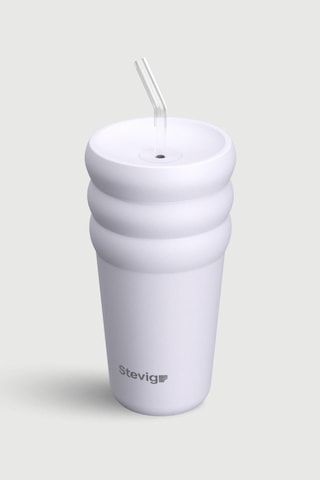 Stevig 3 Bubble Two-cap Straw Tumbler Çelik Termos 600 Ml Lilac Hint St-245 Lila
