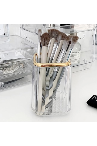 Lüks Makyaj Organizatörler Masaüstü Kozmetik Fırça Saklama Kutusu Ofis Kalem Kutusu Makyaj Fırçaları Organizatör Ruj Çeşitli Eşyalar Tutucu Yeşil