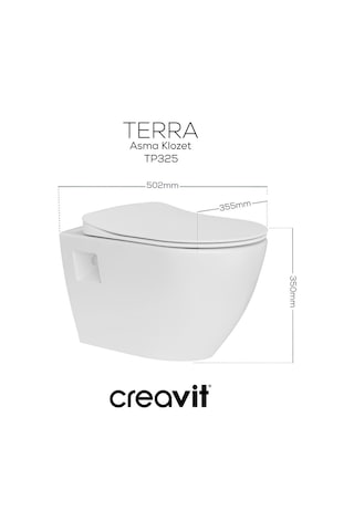 Tp325 Terra Asma Klozet + Creavit Yavaş Kapanır Kapak Beyaz