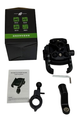 Motosiklet - Scooter Telefon Tutucu Titreşim Önleyicili Siyah