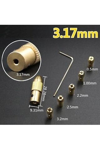 Motor Için Küçük 3 Çene Pesnli Mandren 3.2mm Motor Girişli Okul Proje Ödev Uygulama Hobi
