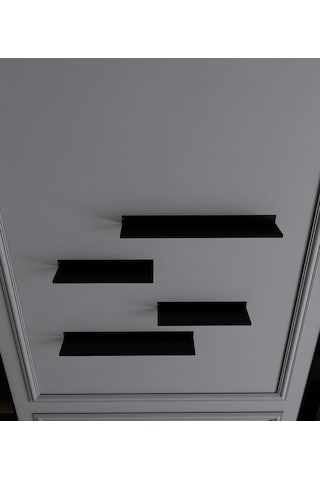 Rafburada® Siyah Dekoratif Metal Duvar Rafı, Kitaplık