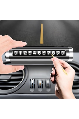 Metal Kasa Araç İçi Park Telefon Numaratörü Çevirmeli Oto Cam Fosforlu Parkmatik Kart