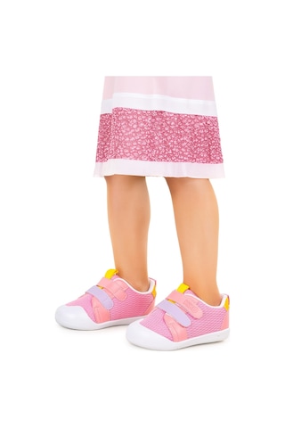 Kiko Kids Textile Cırtlı Kız Bebek Spor Ayakkabı Pembe