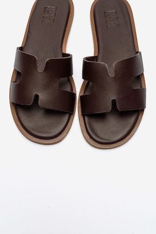 Luvishoes Bıora Bordo Hakiki Deri Kadın Terlik