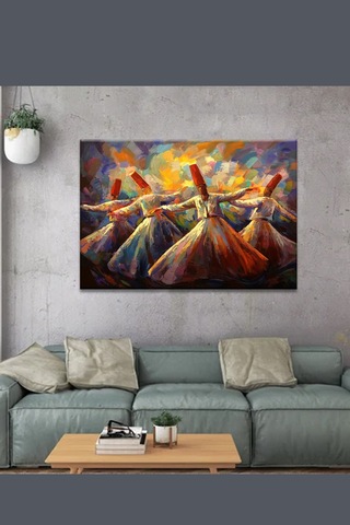 Mevlevi Dervişler Mevlana Dervişler Kanvas Tablo (7 farklı ölçü) 100 x 70