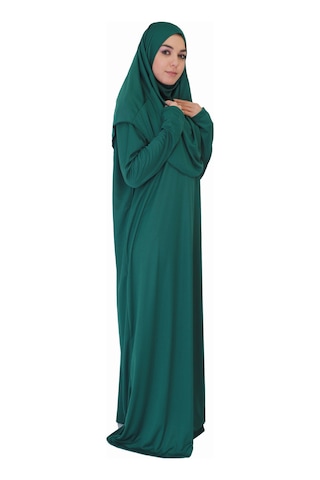 Kabe Yeşili Fermuarsız Namaz Elbisesi Çok Renkli
