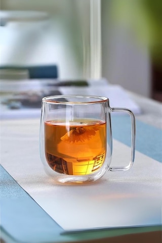 Cam Çift Cidarlı Bardak 350 Ml Şeffaf