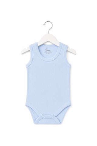 H&c Coolboy H&c %100 Pamuk Nokta Desenli Jakarlı Kolsuz Bebek Body Zıbın Mavi