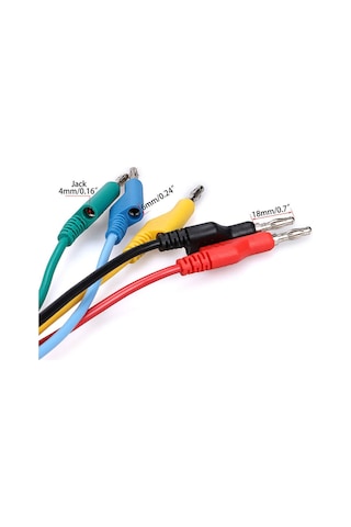 Yunboo 4mm Silikon Test Kablosu, Yığılabilir Muz Pluglu, 1000v/15a, Esnek Multimetre Bağlantı Kablosu 5 Renk