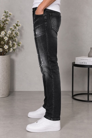 Cedy Denim Cedy Denım Erkek Slim Fit Esnek Likralı Vintage Yıkamalı Yırtık Detaylı Rahat Kesim Denim Kot Pantolon Ct1205-siyah