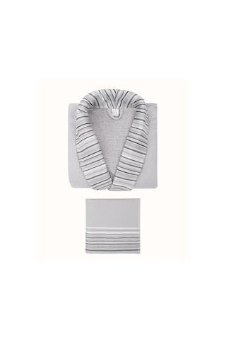 Limira 2'li Set Gri Pamuk 1 Bornoz L-xl 1 Çeyiz Havlu 50x90 2237 Gri