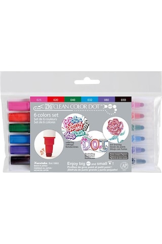 Zig Clean Color Dot Çift Taraflı 6'lı Set