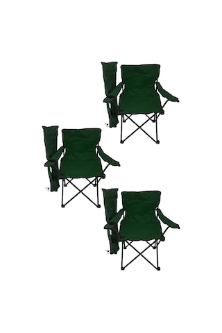 Bofigo 3'lü Kamp Sandalyesi Piknik Sandalyesi Katlanır Sandalye Taşıma Çantalı Kamp Sandalyesi Yeşil