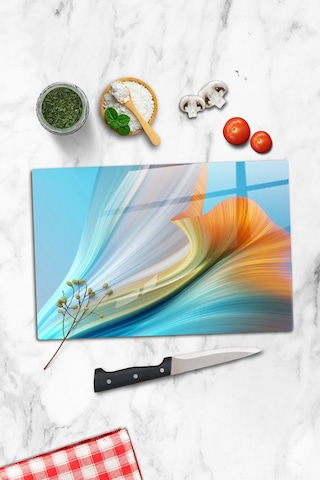 Gökçeoğlu Cam Kesme Tahtası Elegance Temalı - Cam Kesme Tablası 30cm X 40cm Çok Renkli