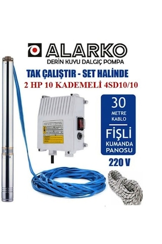 Alarko 2 Hp Derin Kuyu Dalgıç Pompa 30m Kablolu, Halat Ve Pano D Alarko 2 Hp Derin Kuyu Dalgıç Pompa 30m Kablolu, Halat Ve Pano D