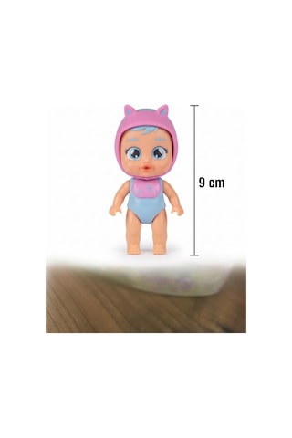 Cry Babies Sevimli Başlıklı Gerçekçi Ağlama Emekleme Özellikli 7 Adet Aksesuarlı 9 Cm Oyuncak Bebek
