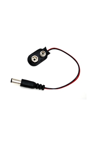 9v Yassı Pilden Elektrik Alma Soketi 2,1mm Erkek Dc Jaklı